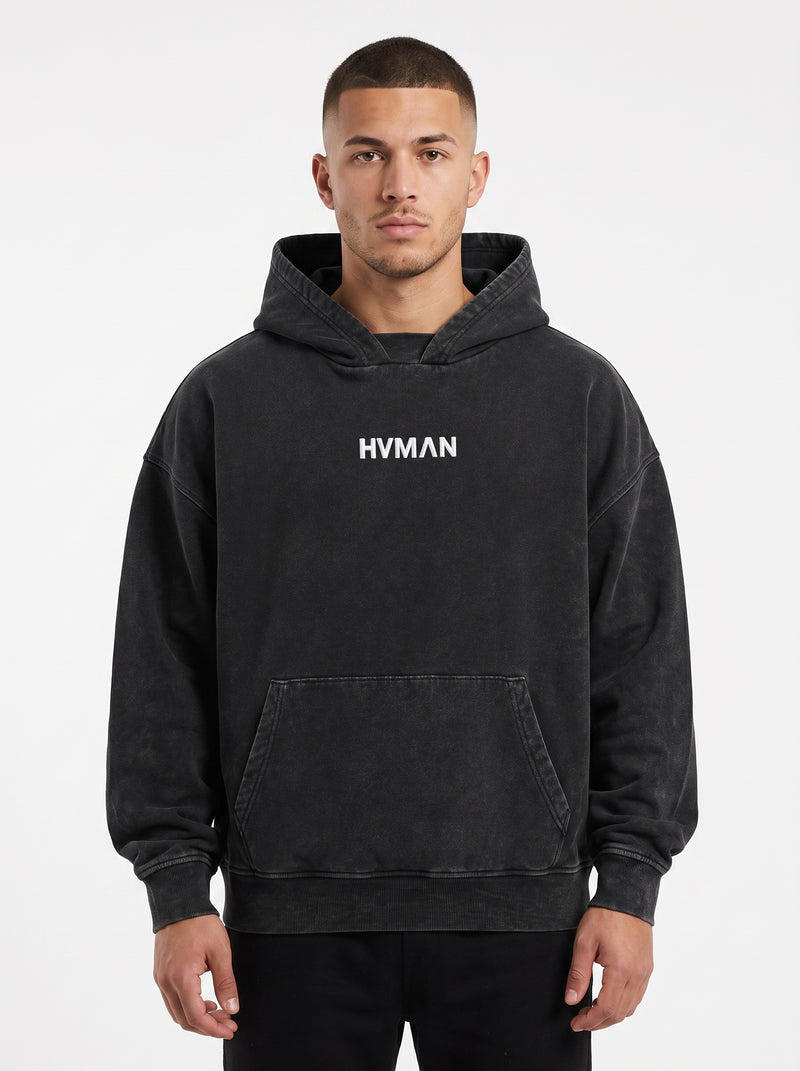 Polerón Negro Boxy Fit